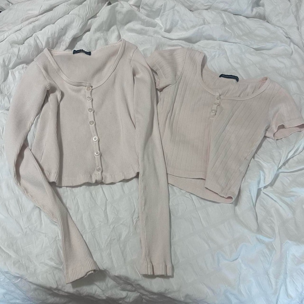 brandy melville pink long sleeve and short sleeve bundle